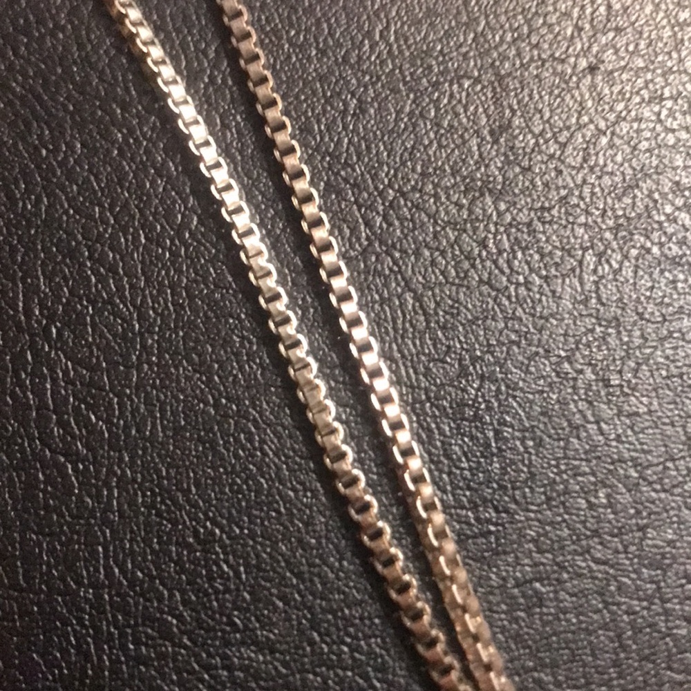 Mika Signed Silver Double Drop Circle Necklace - image 3